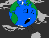 Desenho Terra doente pintado por matheus