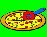 Desenho Pizza pintado por Rita