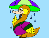 Desenho Pato sob a chuva pintado por wilford