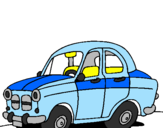 Desenho Carro de cidade pintado por carro azul