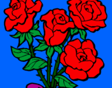 Desenho Ramo de rosas pintado por lindas rosas