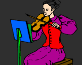 Desenho Dama violinista pintado por fabio