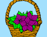 Desenho Cesta de flores 2 pintado por uma cesta com flores