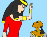 Desenho Mãe e filho egipcios pintado por thalia fernandes santana