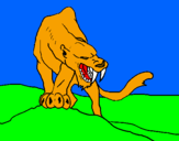 Desenho Tigre com dentes afiados pintado por fgmes