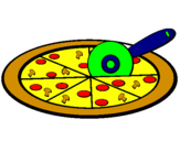 Desenho Pizza pintado por Mónica