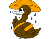 Desenho Pato sob a chuva pintado por gustavogabriel