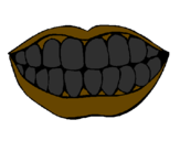Desenho Boca e dentes pintado por o dente sujo