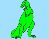 Desenho Tiranossauro rex pintado por Gabriel araujo 3 aninhos