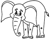 Desenho Elefante feliz pintado por aline