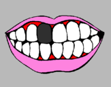 Desenho Boca e dentes pintado por Rafaella