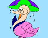 Desenho Pato sob a chuva pintado por ñlokkjuyh