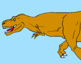 Desenho Tiranossaurus Rex pintado por cabeça