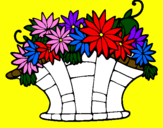 Desenho Cesta de flores 7 pintado por florespara vovo  do le