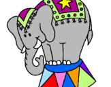 Desenho Elefante a actuar pintado por jeane