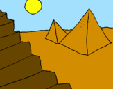 Desenho Pirâmides pintado por gabriela  ferreira
