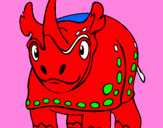 Desenho Rinoceronte pintado por Gabriel araujo