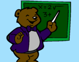 Desenho Professor urso pintado por siliane