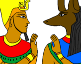 Desenho Ramses e Anubis pintado por FX