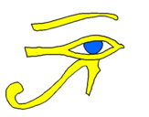 Desenho Olho de hórus pintado por olho e gipisio