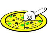 Desenho Pizza pintado por Yasmin
