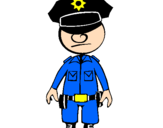 Desenho Agente de polícia pintado por lucas