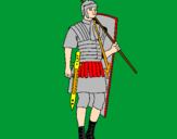 Desenho Soldado romano pintado por matheus  9anos