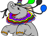 Desenho Elefante com 3 balões pintado por luan felipe