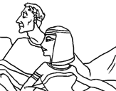 Desenho César e Cleopatra pintado por helen