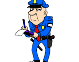 Desenho Polícia a passar multas pintado por lucas