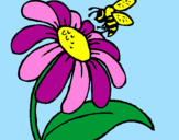 Desenho Margarida com abelha pintado por marcia maria
