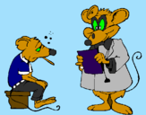 Desenho Doutor e paciente rato pintado por laura