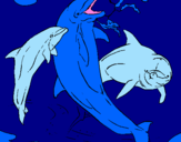 Desenho Golfinhos a brincar pintado por luana
