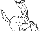Desenho Vaqueiro a cavalo pintado por michele