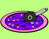 Desenho Pizza pintado por tamires