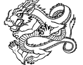 Desenho Dragão japonês pintado por dragon