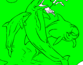 Desenho Golfinhos a brincar pintado por suzana