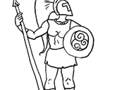 Desenho Guerreiro troiano pintado por helen