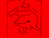 Desenho Golfinho pintado por Gabriel araujo 3 aninhos