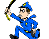 Desenho Polícia a correr pintado por lucas