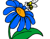 Desenho Margarida com abelha pintado por Gisa