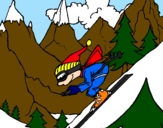 Desenho Esquiador pintado por lory