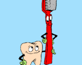 Desenho Dentes e escova de dentes pintado por Giselle