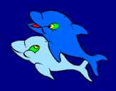 Desenho Golfinhos pintado por amanda