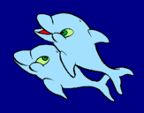 Desenho Golfinhos pintado por luana