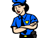Desenho Mulher polícia pintado por lucas