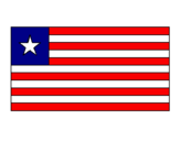 Desenho Libéria pintado por bandeira da liberia