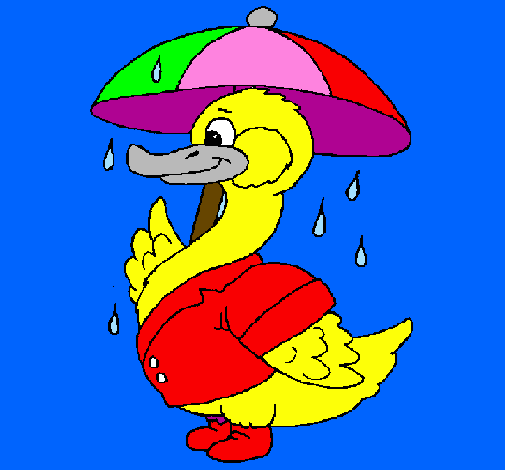 Desenho Pato sob a chuva pintado por rafael