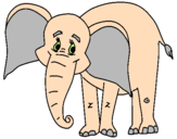 Desenho Elefante feliz pintado por tica