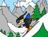 Desenho Esquiador pintado por lucas marcelo